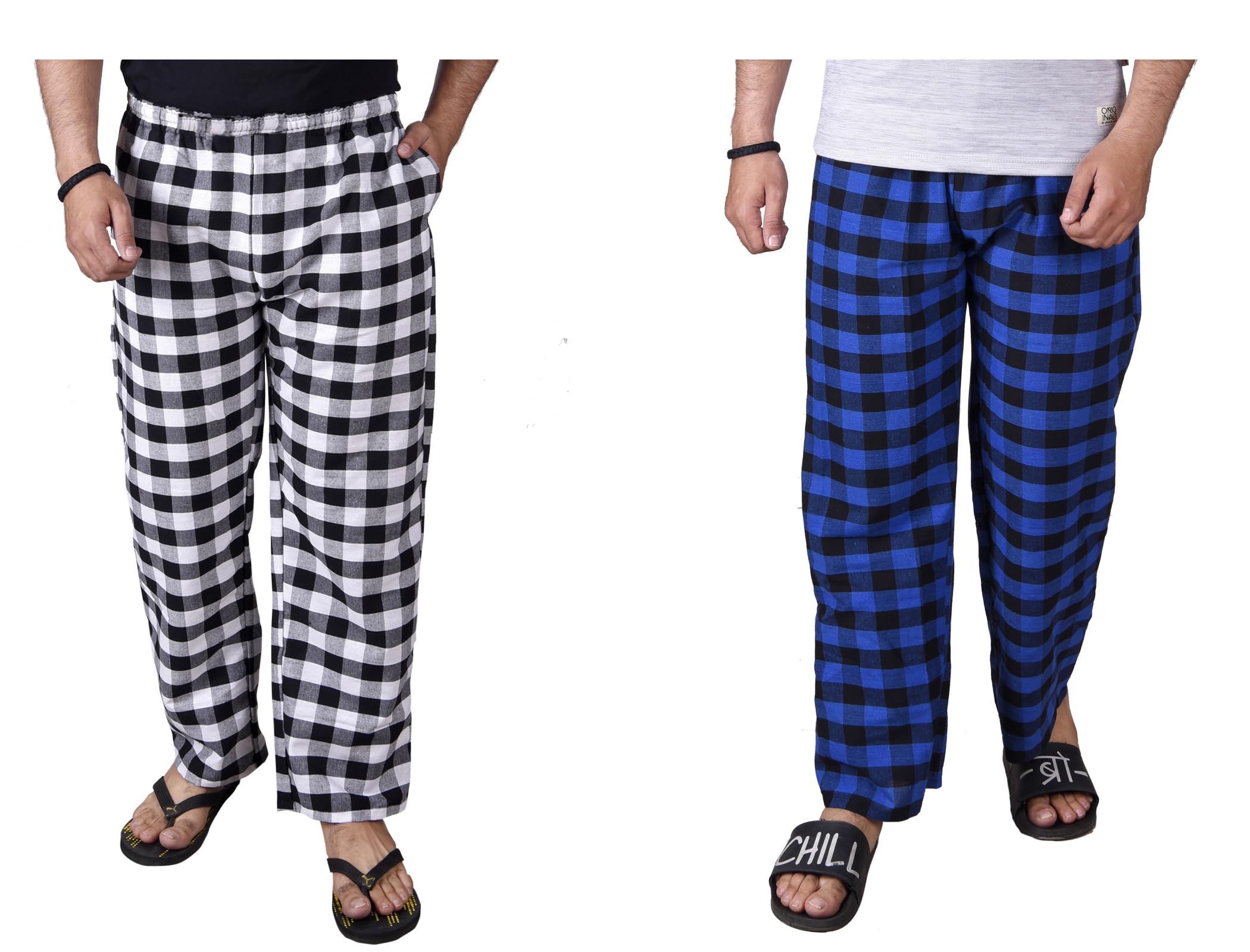 fusfus Men's Cotton Check Pyjama, Pack of 2 (FS415)-picture-31