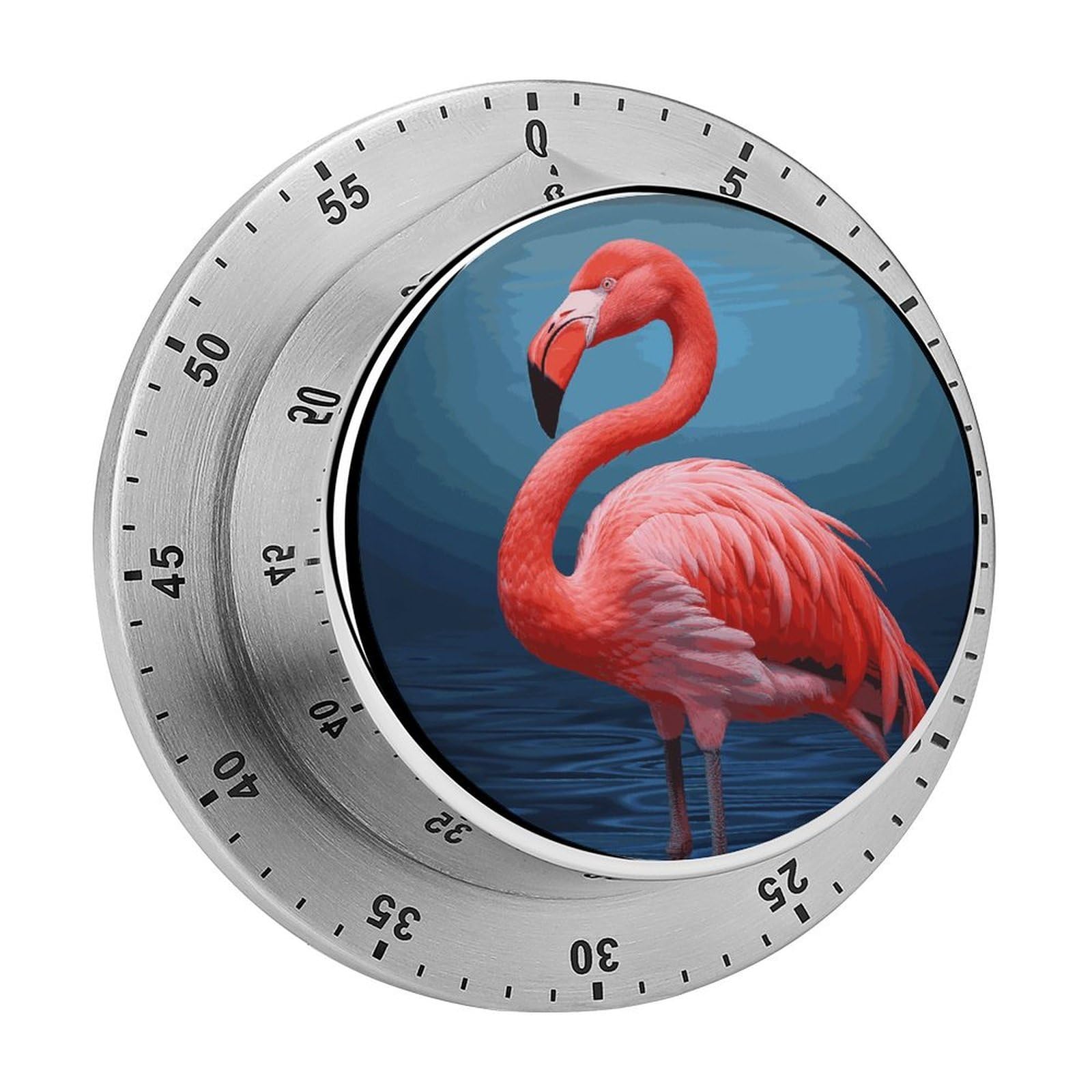 Animal Flamingo Visual Timer with Loud Alarm 60-Minute Kitchen Timers Exquisite Stainless Steel Body - Mechanical Desk Timer Countdown Clock for Cooking Chef Clock