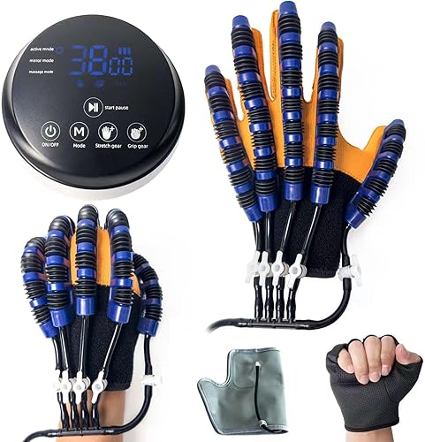Sayorg Guantes de robot de rehabilitación, equipo de rehabilitación de accidentes cerebrovasculares con función de carga USB, amoladora de mano para