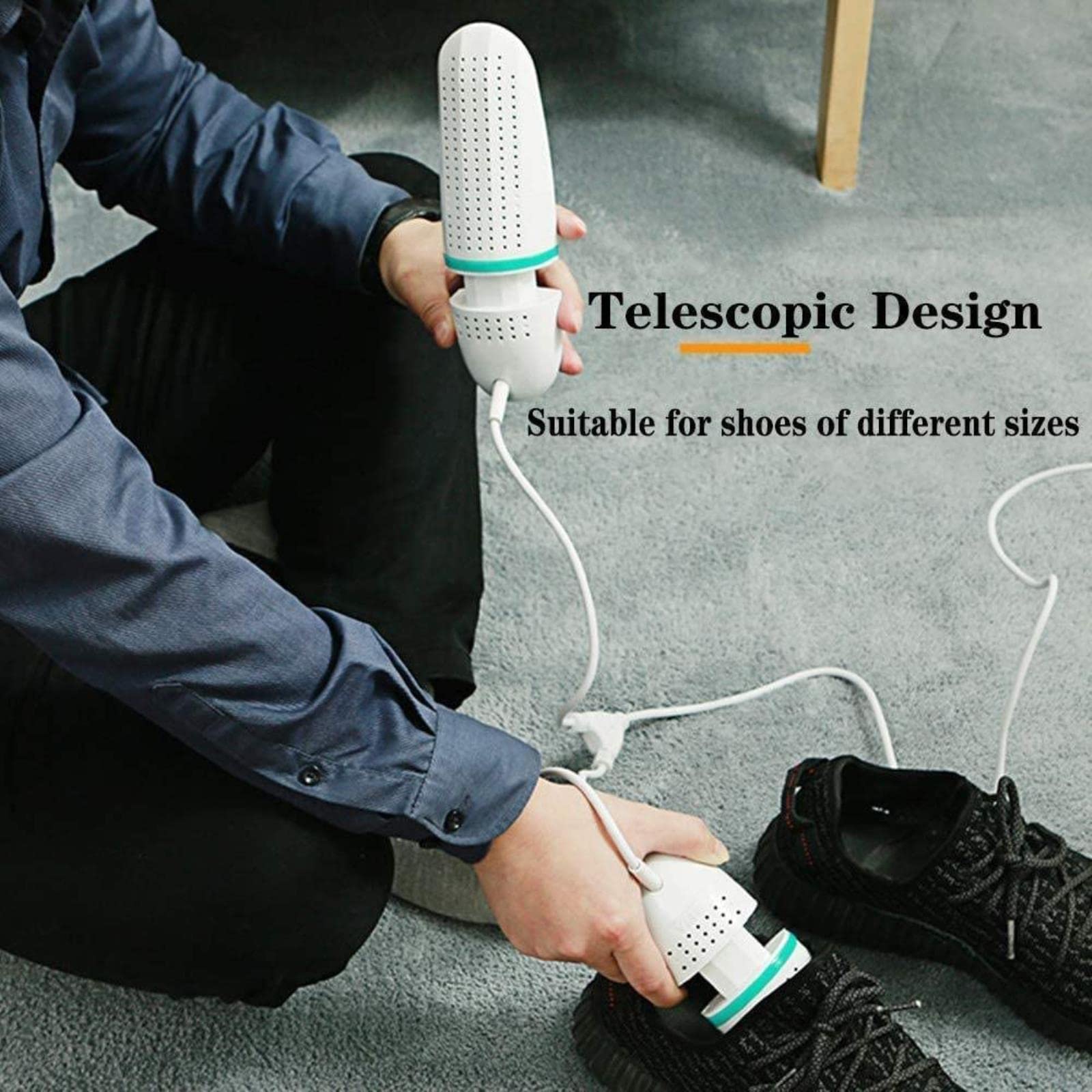 Sèche-chaussures électrique Chauffe-chaussures de ski Chaussettes Gant Désodorisant Chauffe-pieds portable rétractable avec minuterie UV Séchage du déodorant Empêche les odeurs et les bactéries,Basiq
