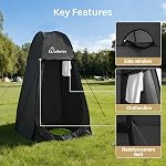 Wolfwise Pop Up Shower Tent, Portable Instant Changing Tent with Ventilation Window & Carry Bag, Privacy Bathroom Toilet for Beach, Camping & Outdoor, Height 74.8"/82.7", Black/Blue/Green