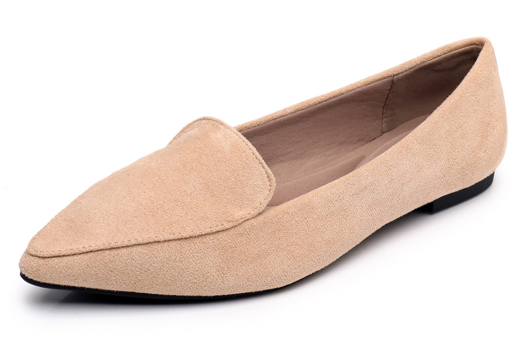 VenusCelia Women's Funkier Suede Flat Shoe, Nude Suede, 9.5