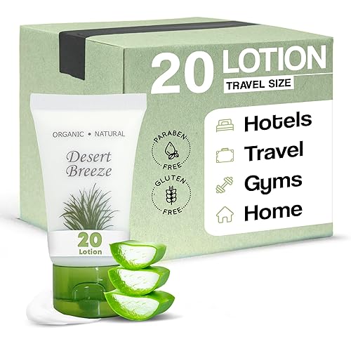 Desert Breeze Loción, artículos de tocador de hotel tamaño viaje, tapa abatible de 1 oz (caja de 300)
