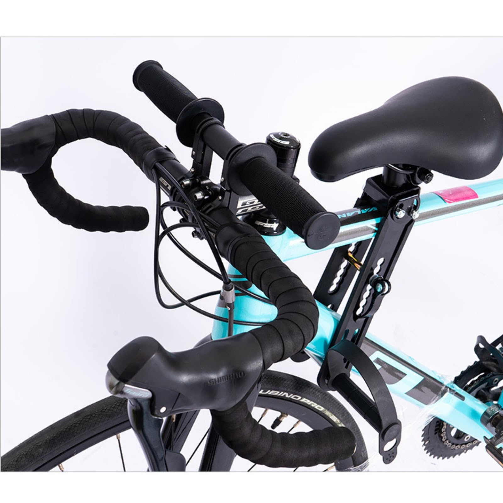 Sella per bicicletta,Telaio anteriore staccabile, per bambini, per mountain bike, traspirante, impermeabile, ideale per bici pieghevoli, bici da strada, da spinninggper （alluminio）