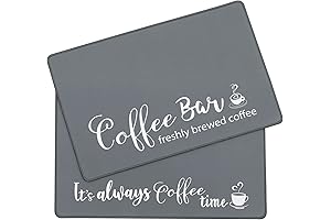 SHACOS Oversized Coffee Bar Mat 12x19 inch (2-Pack) Non-Slip, Super Absorbent Coffee...