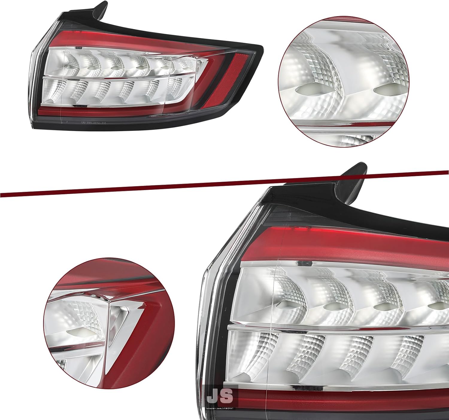 JSBOYAT LED Tail Light Assembly Replacement w/o DRL Strip for 2015 to 2018 Ford Edge OE Rear Taillight Brake Tail Lamp (Right Passenger Side)