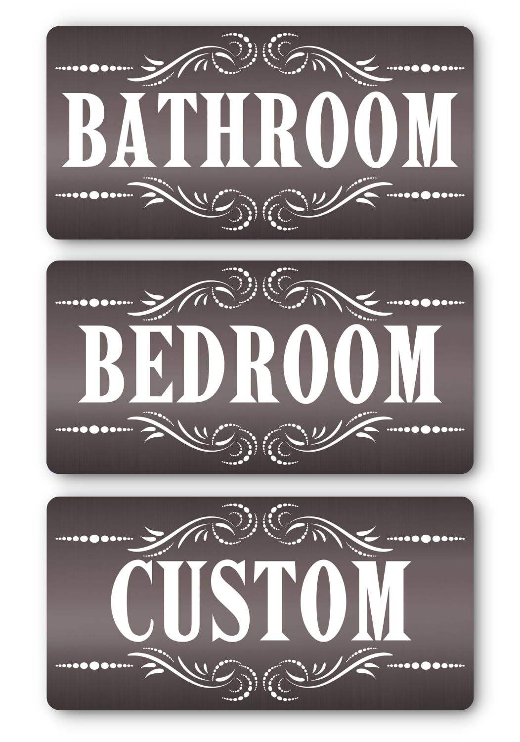 Door Sign Personalised, Custom Made Metal Room Sign, Bespoke Business Walls & Home, Enter Text or Name, Indoor/Outside House Brown — image 1