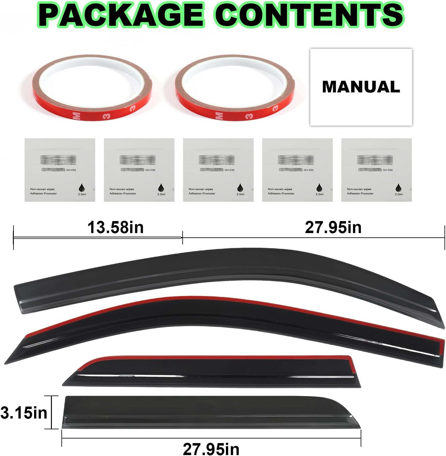 Window Rain Guards for Toyota 4runner 2025 2026 Window Visors Out-Channel Tape-On Style Side Wind Deflector for 4runner Accessories (for25 26)