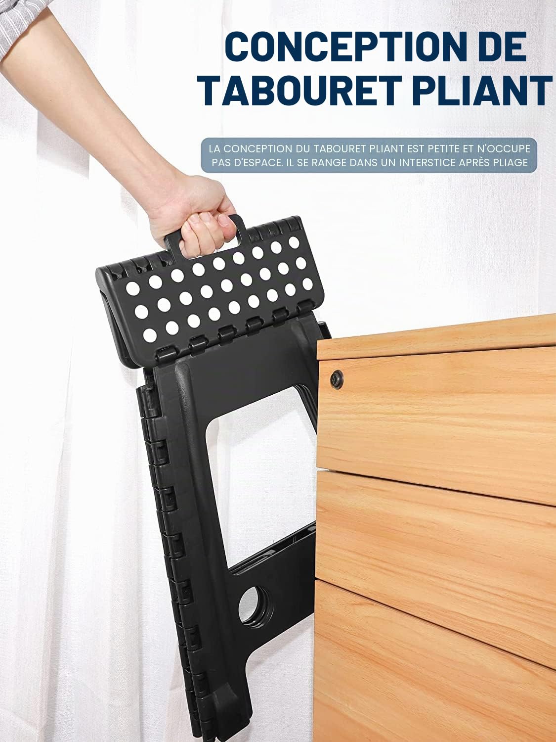 HOUSE DAY 46cm Tabouret Pliant - Taille Cuisine Adulte, Tabouret d'étape Économiser de l'espace Jardin Salle de Bains, Durable en Plastique Robuste