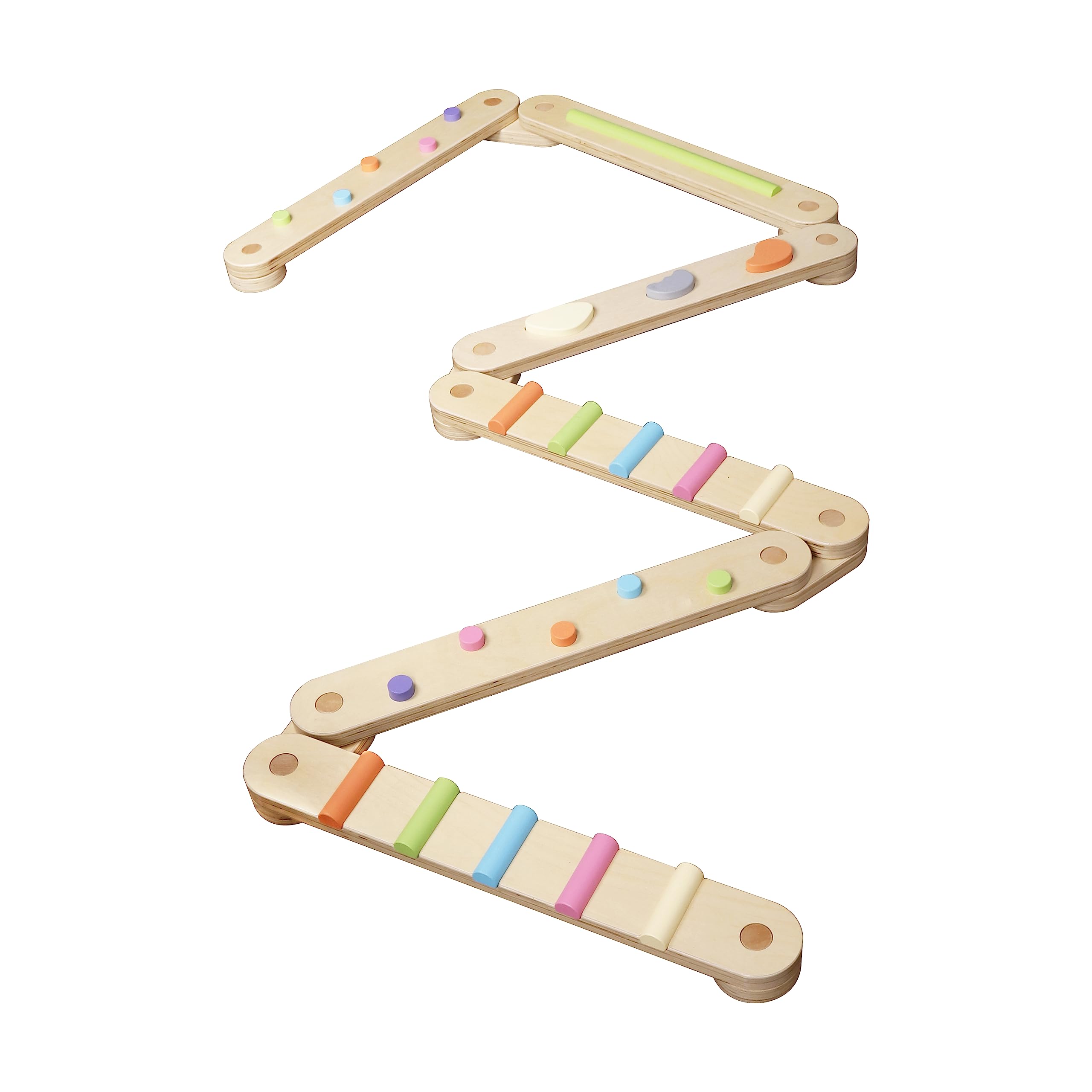 GICO Balancierbalken Kinder Schwebebalken Parcours aus Holz, beidseitig verwendbar, mit vielen Spielmöglichkeiten bis 100kg belastbar- Balancier Spielspaß in Top Qualität - 6553