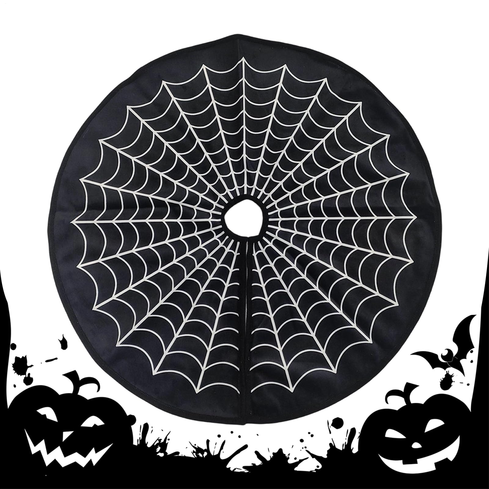 Gonna per albero di Halloween Tappeto rotondo gotico spettrale da 60 cm