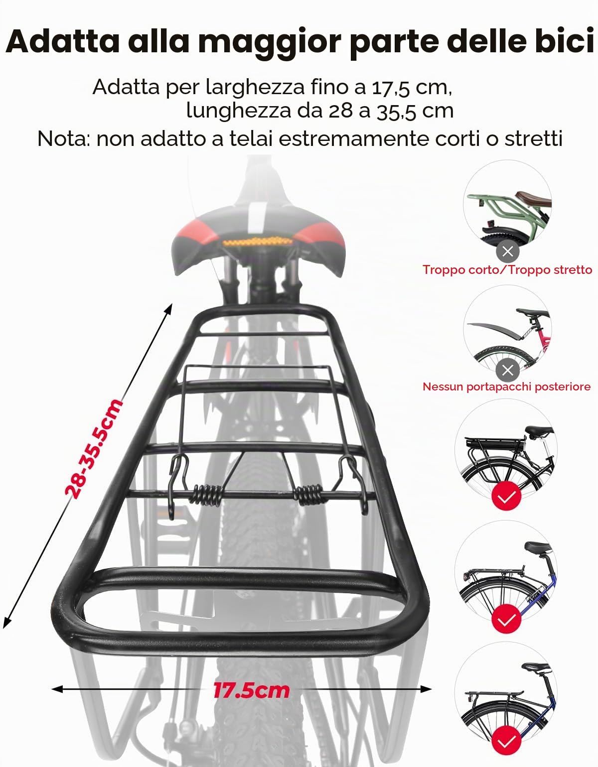 KEMIMOTO 2 in 1 8L Borse per Bici Posteriore Laterali Impermeabile in PVC per Bicicletta Strada Mountain Bike Nero
