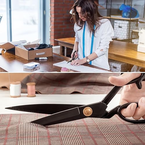 Miniatura 6 de Tijeras de tela profesionales, tijeras de costura resistentes de 8 pulgadas para corte de tela, tijeras de costura afiladas a medida para cortar
