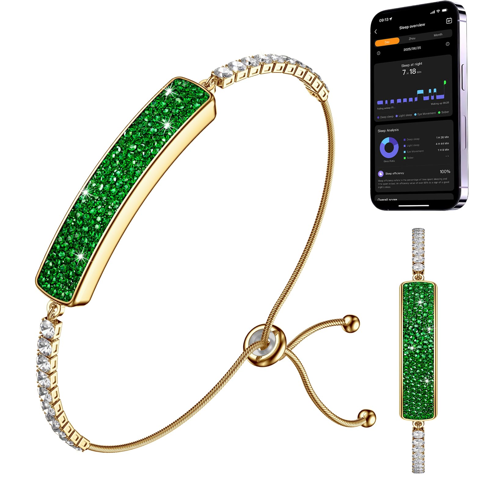 smart bracelet for women fitness tracker with sleep tracking 24/7 activity tracker step tracker heart rate blood oxygen stress/physiological cycle 5atm waterproof free app for ios &android (green)