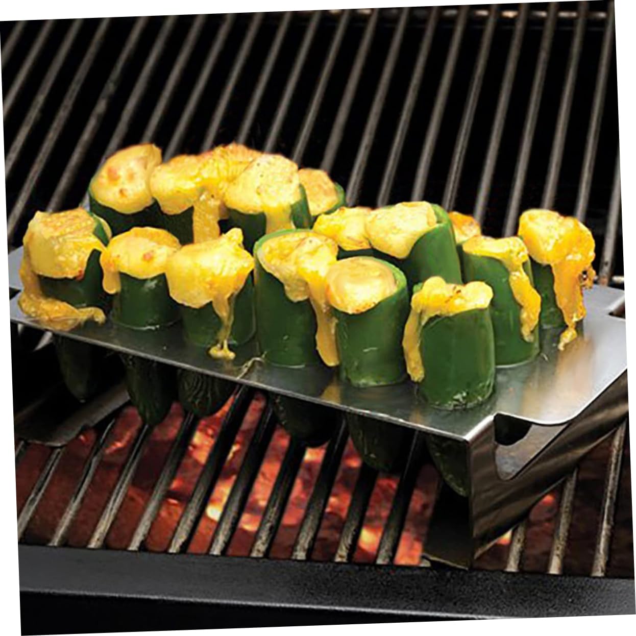 Gatuida 4 Ensembles Outil de Barbecue Poivre Outils de Grill jalapenos Grille Barbecue ustensile de Cuisine Un Barbecue casier à Poivre Accessoires pour fumoir Barbecue Acier Inoxydable