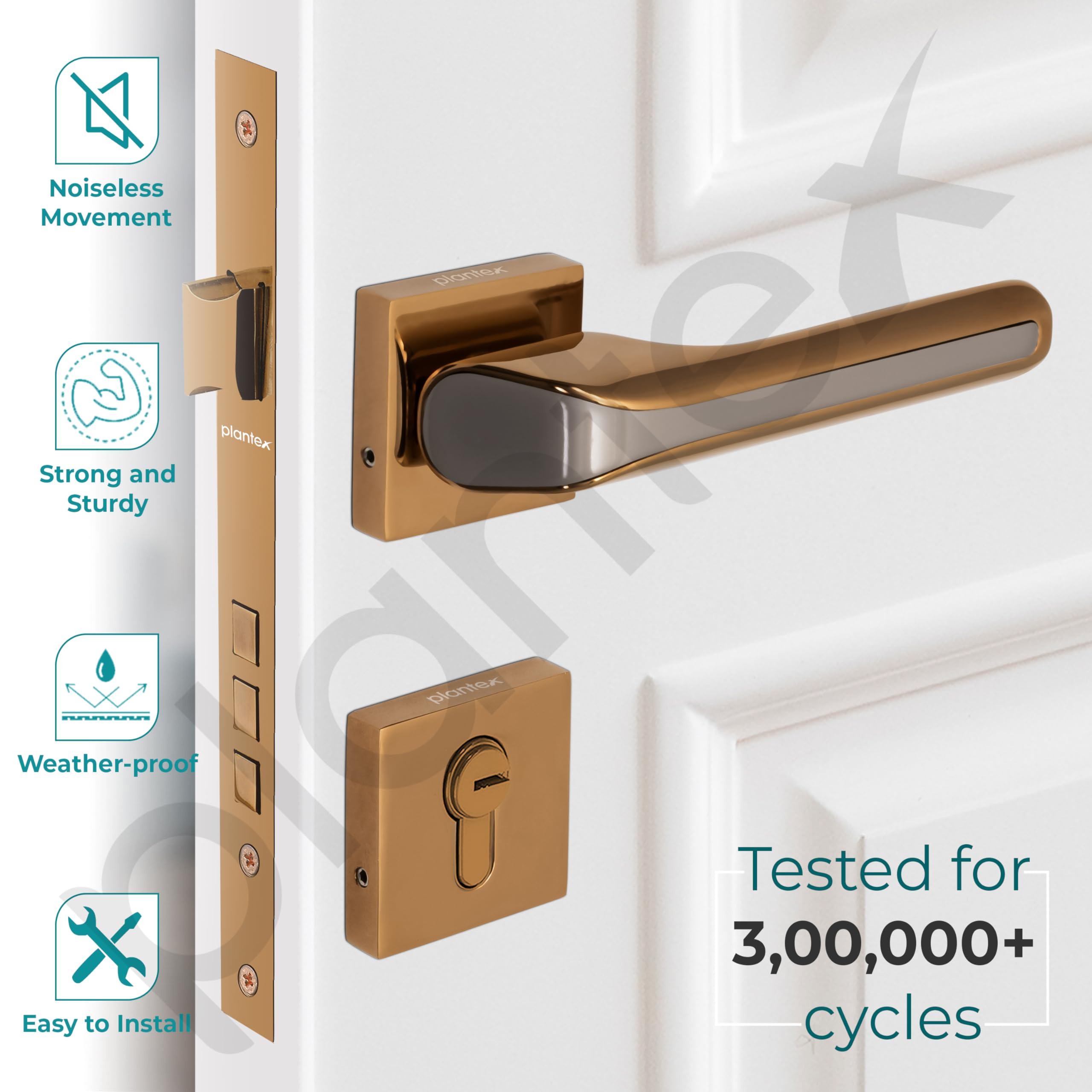 Plantex Mortise Lock Set - Secure & Stylish Door Lock -2
