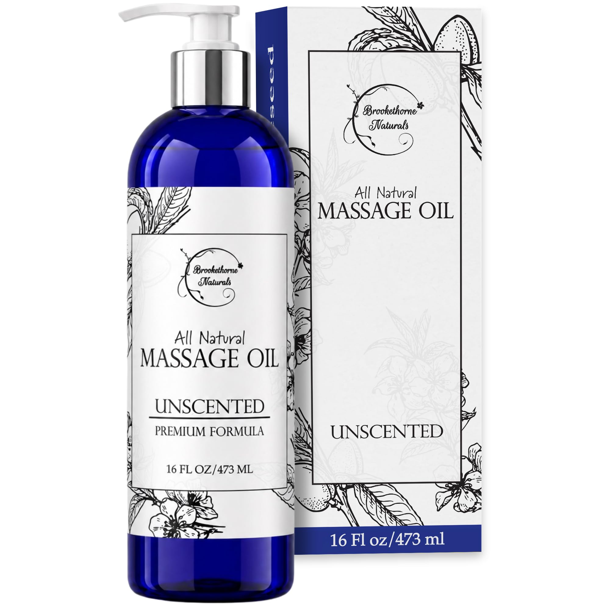 Brookethorne Naturals Body Massage Oil for Massage Therapy | Natural 16oz