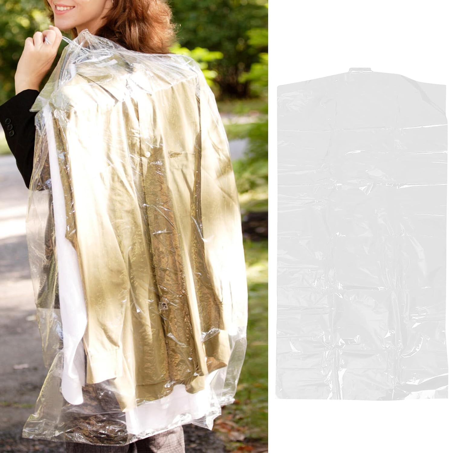 Kichvoe Garment Protection Bags for Hanging Clothes, 30pcs Dustproof Suit and Coat Covers, 60x120cm Reusable Closet Clothes Protector Bags for Home and Office Storage