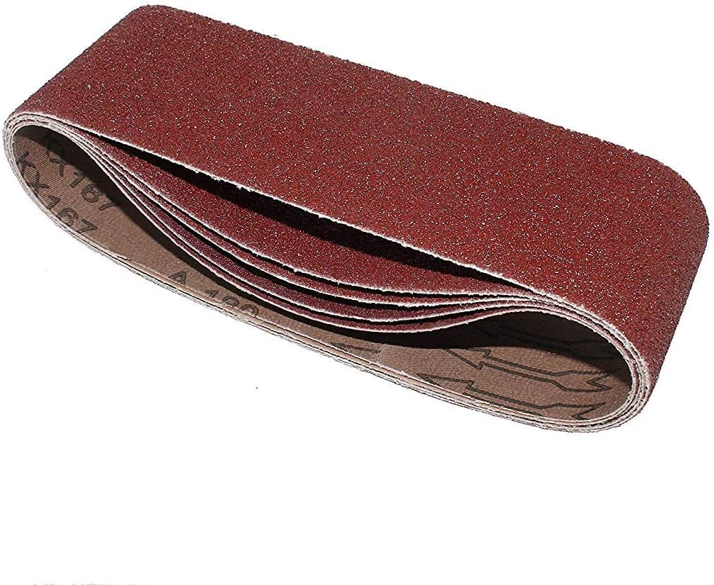 Goodway Nastri abrasivi 75 x 533 mm, 10 pezzi, grana 120, carta vetrata per levigatrice a nastro, per legno e metallo