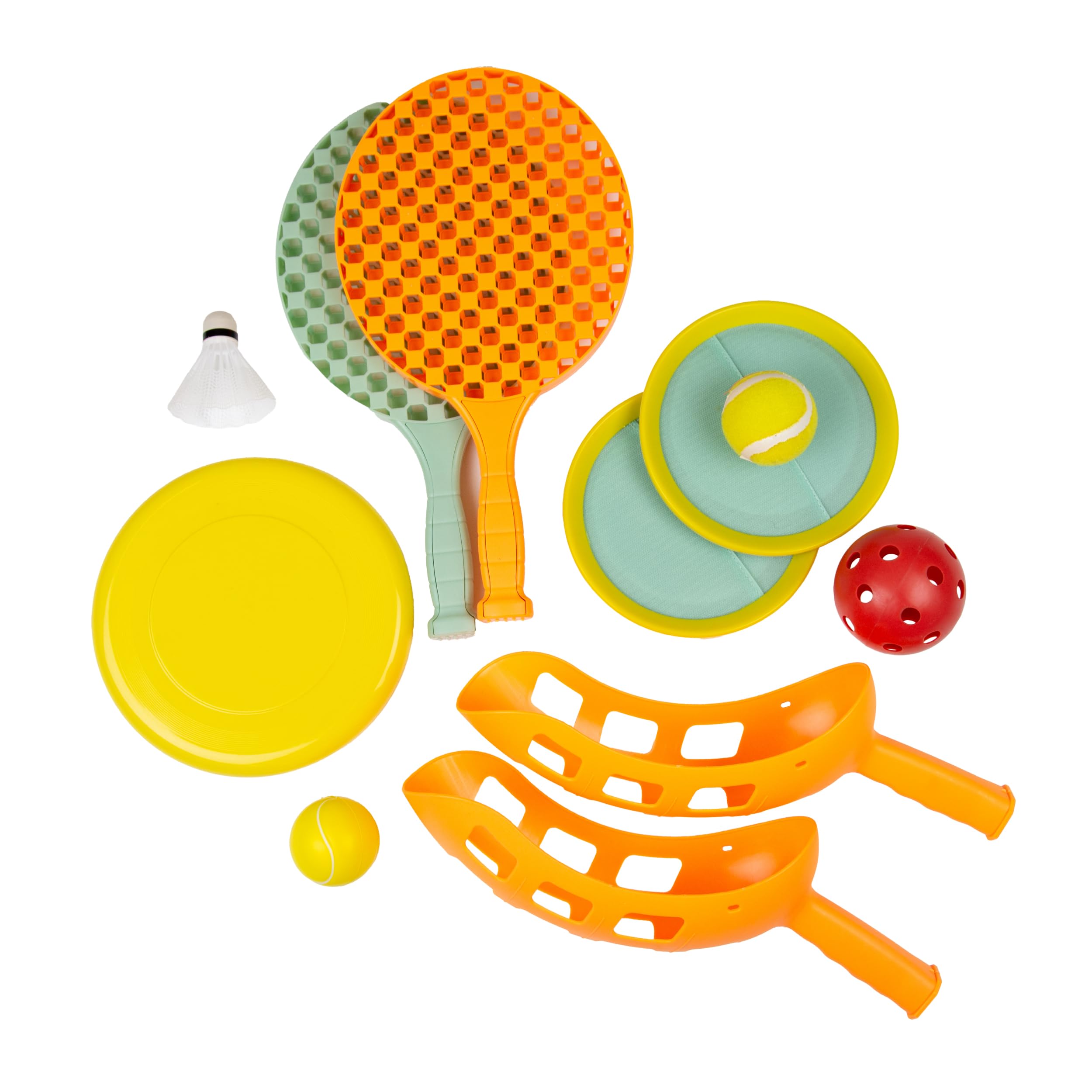 Mookie Activo 5in1 Multiplay Set Ultimate Outdoor Sports Collection for Family Fun, Includes Flying Disc, Scoop and Toss, Catch a Ball, and Bat & Ball Games in Reusable Carry Bag, Ideal for Ages 3+