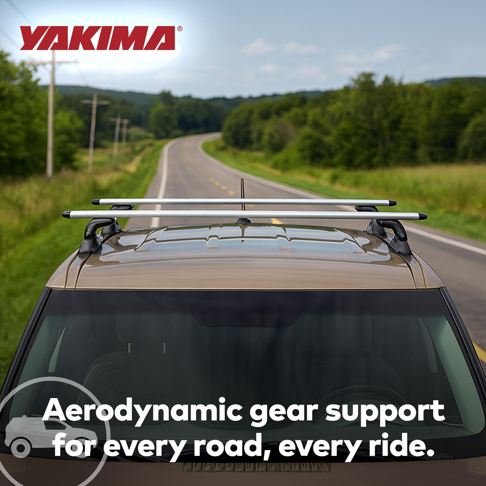 YAKIMA JETSTREAM シルバーS 50インチ タワー付き Amazon | YAKIMA、ジェットストリームバー ルーフラックシステム用空気