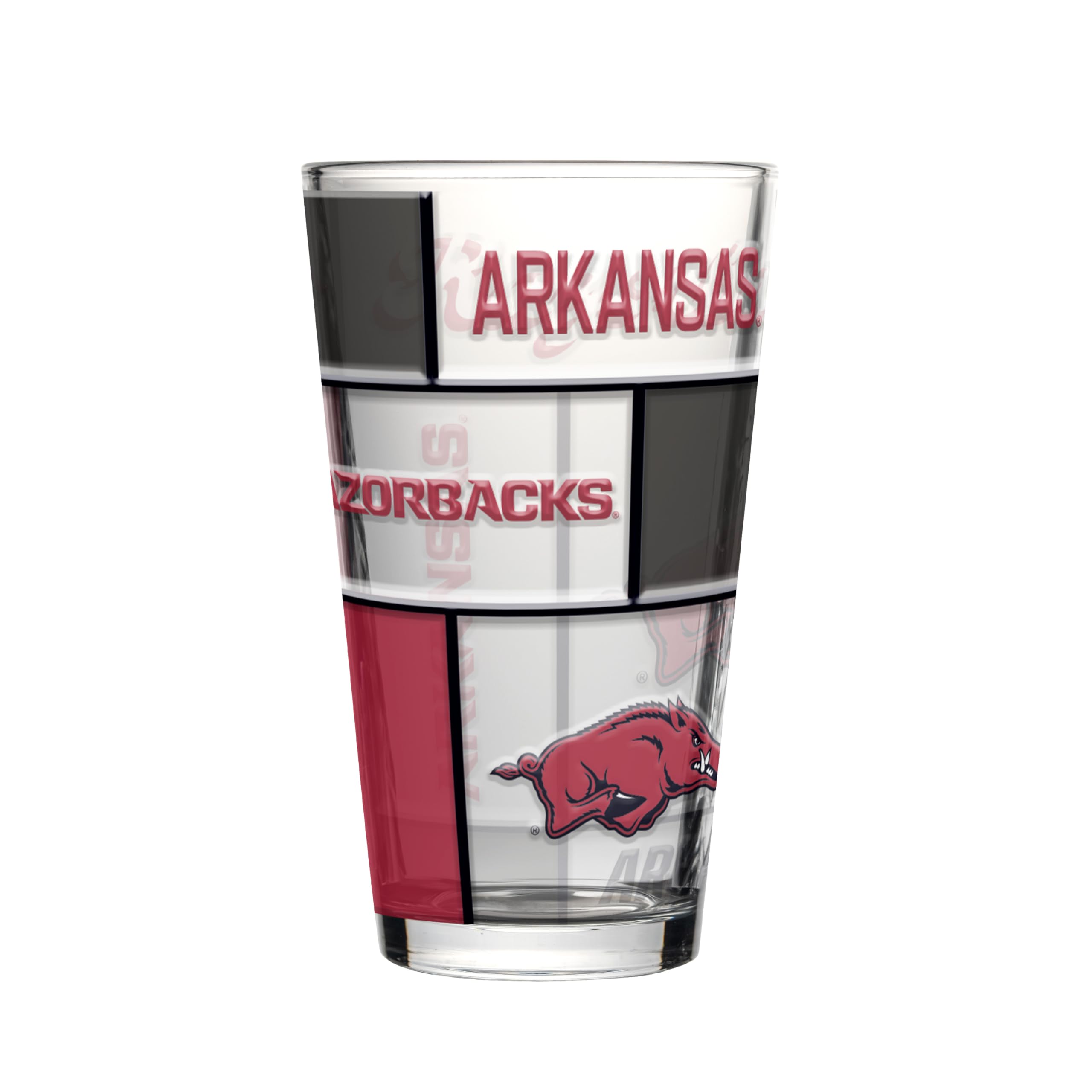 Logo Brands NCAA oz Stained Glass Pint Glass - 3D Embossed Logo &amp; Bold Team Colors – Durable Sports Fan Beer Glass for Home, Bar &amp; Tailgates