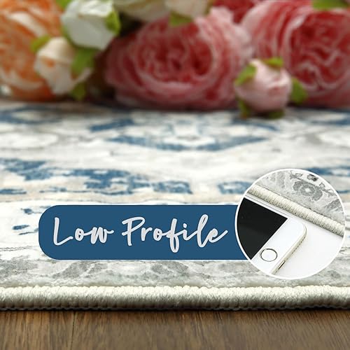 Miniatura 65 de COZYLOOM Alfombra de área de 2 x 6 pies, tribal, envejecida, para entrada, medallón vintage, alfombra para interiores, alfombra de pelo bajo, suave