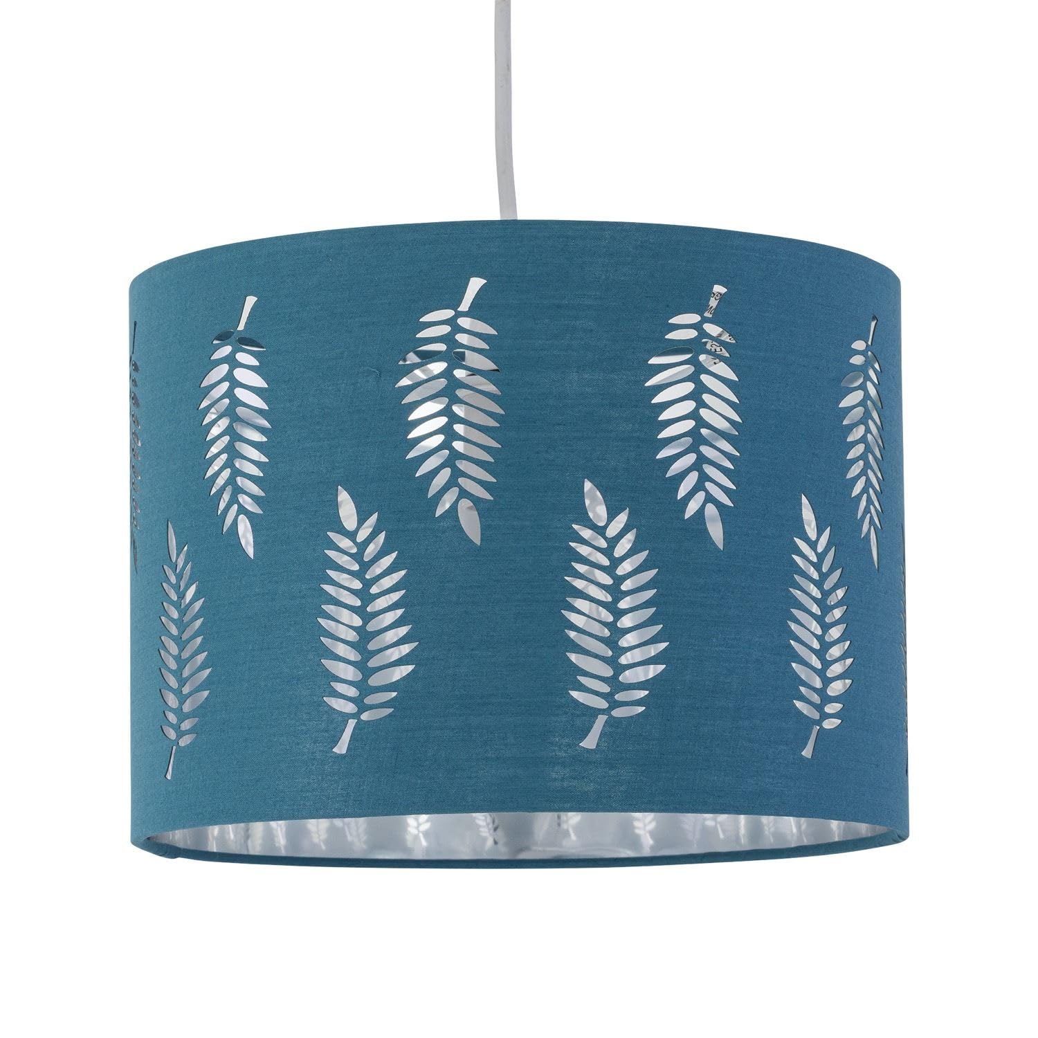 Fern Teal Cut Out 25cm Pendant Lightshade - Easy Fit Ceiling Shade