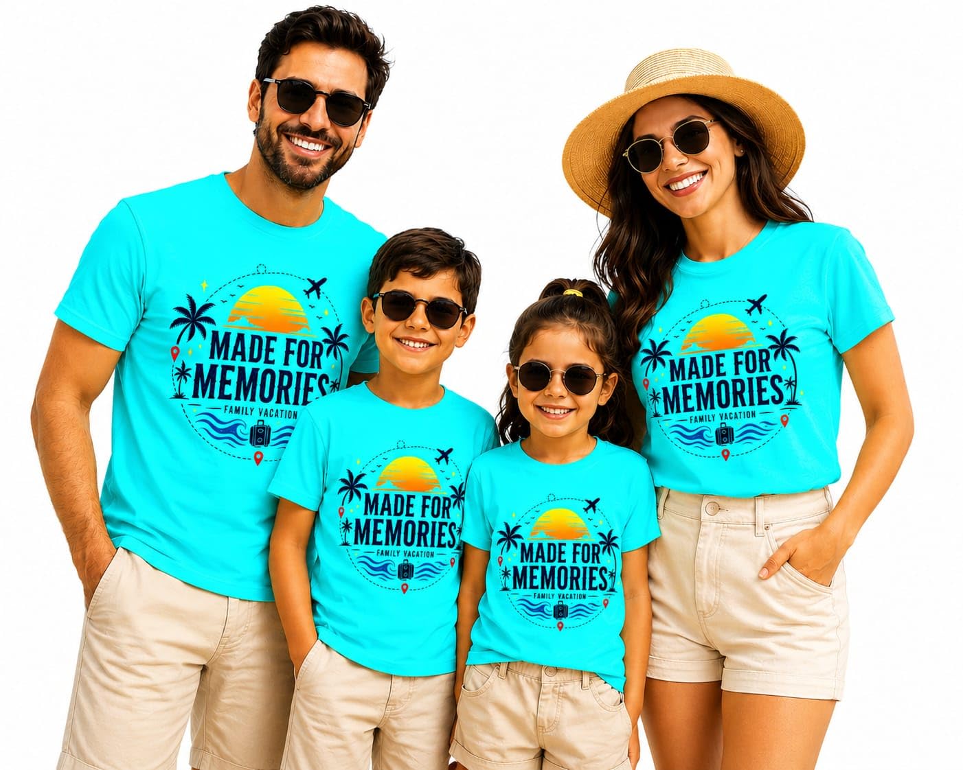 RAINBOWTEES Family Tshirts Set of 4 for Men Women Kids | Matching Family Vacation T-Shirts | Cotton Round Neck Half Sleeve Family Combo Dress | Beach Travel Holiday Outfit-image-23
