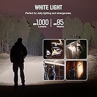 Vista 6 de OLIGHT Arkfeld UV Rechargeable EDC Flashlight, 1000 Lumens White LED and 365nm Blacklight Combo for Outdoors, Emergency, Working, Pet Urine