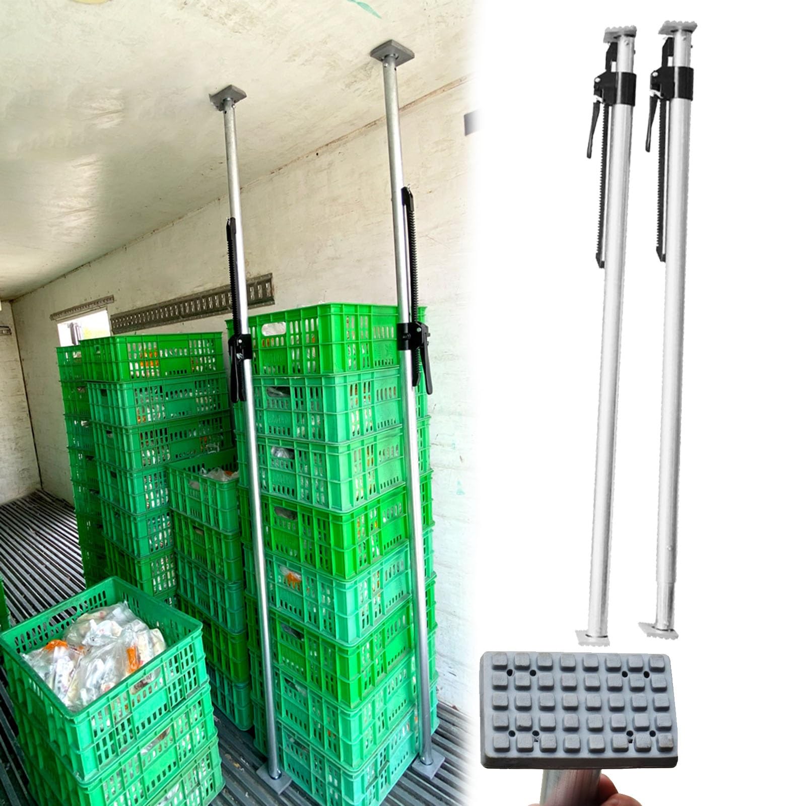 Regulowane zapadkowe podkładki gumowe do przesuwania bagażnika, rozciągają się od 4,3 do 10,1 stopy do samochodów ciężarowych, kamperów i zamkniętych samochodów dostawczych(2pc 6.6-9.2ft)