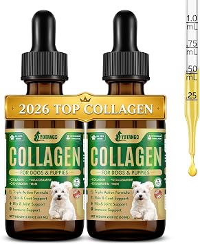 YOTANGO Liquid Collagen for Dogs, Dog Collagen Drops, 2 x 60ml