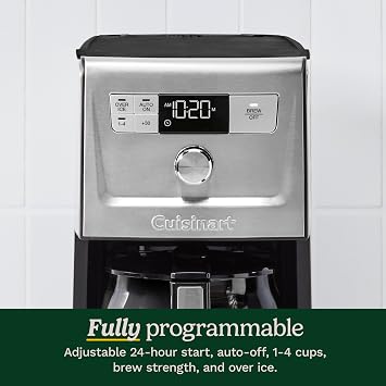 Cuisinart Coffee Maker, 14-Cup PerfecTemp Programmable Coffee Machine Glass Carafe with 1-4 Cup Setting, Brew Strength Control, Brew Pause, and Over Ice Function, Stainless Steel, DCC-3500SS