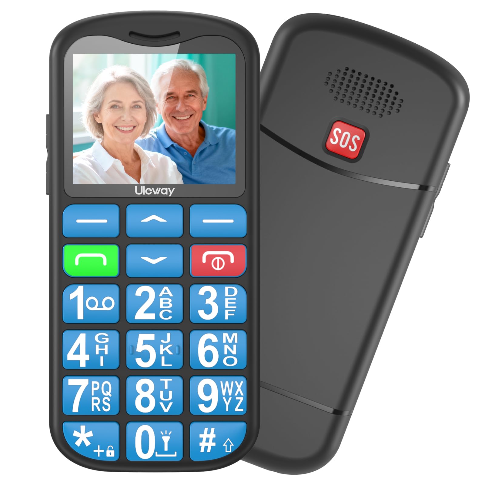 Cellulare 2G per Anziani Grande Pulsante Funzione del telefono Cellulare Semplice Basic Unlock Sim Gratuito Facile da Usare Display LCD SOS Pulsante Batteria 800 MAH