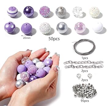 Amazon.co.jp: 約50個 大玉 ネックレス作成セット アクリルビーズ