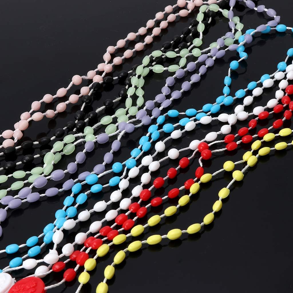angwang Rosary Necklace,Plastic Rosary Beads Luminous Necklace Catholicism Prayer Religious Jewelry White - Image 2