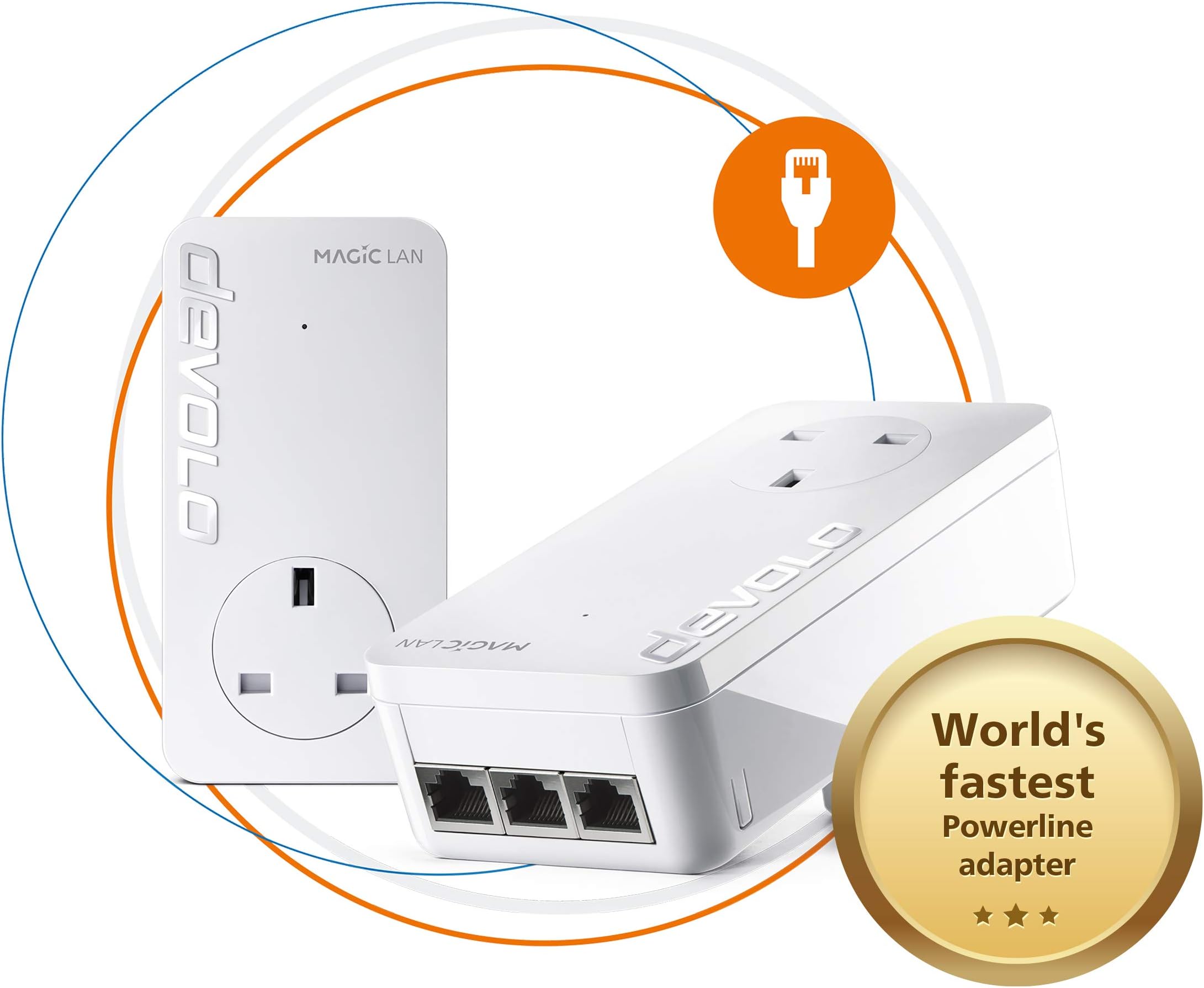 Magic 2-2400 Lan Triple Starter Kit: (Up To 2400 Mbps For Your Powerline Home Network, 3x GB Lan Ports, Ideal For Online Gaming, 4k/8k Uhd Streaming, Stable Home Working)
