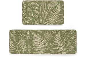 ARKENY Green Eucalyptus Leaves Kitchen Rug: A Burst of Nature's Charm for Your Culinary Haven