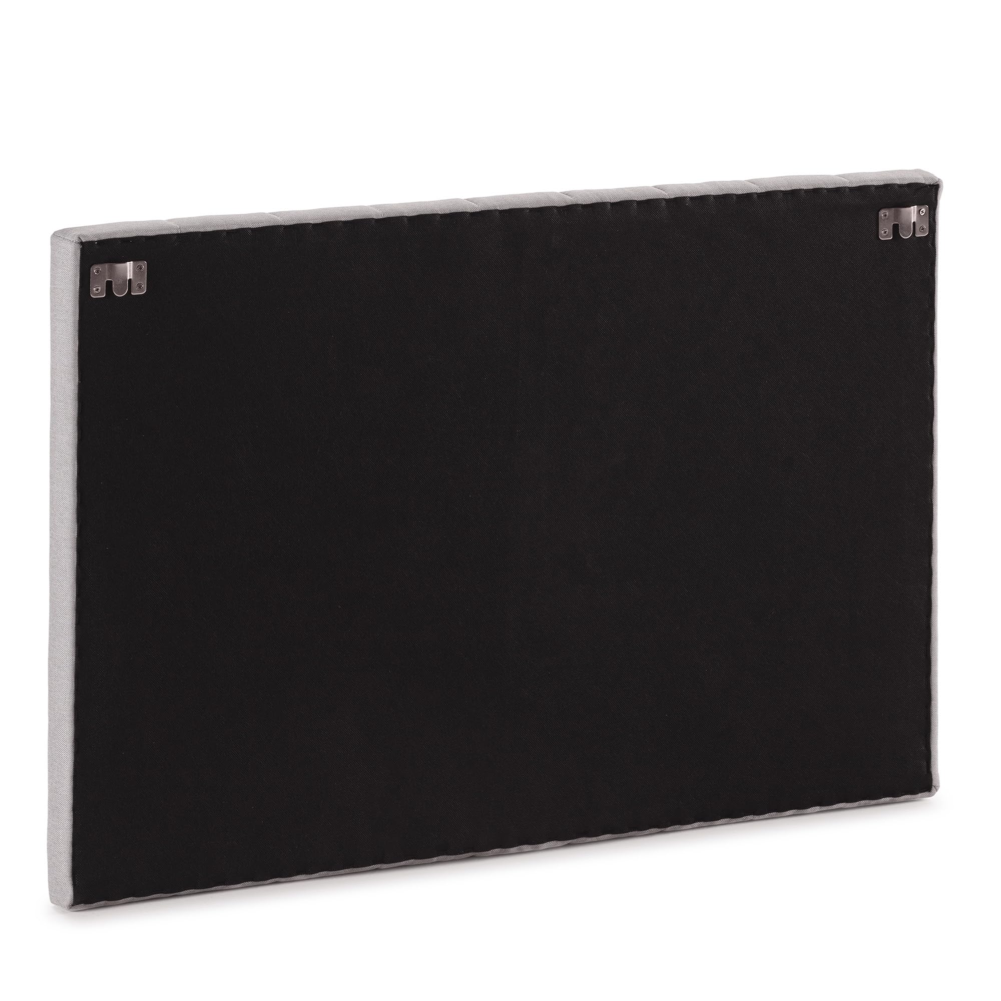 HOMN LIVING Testiera Eris rivestita in tessuto grigio chiaro 90x60 cm, include raccordi e viti