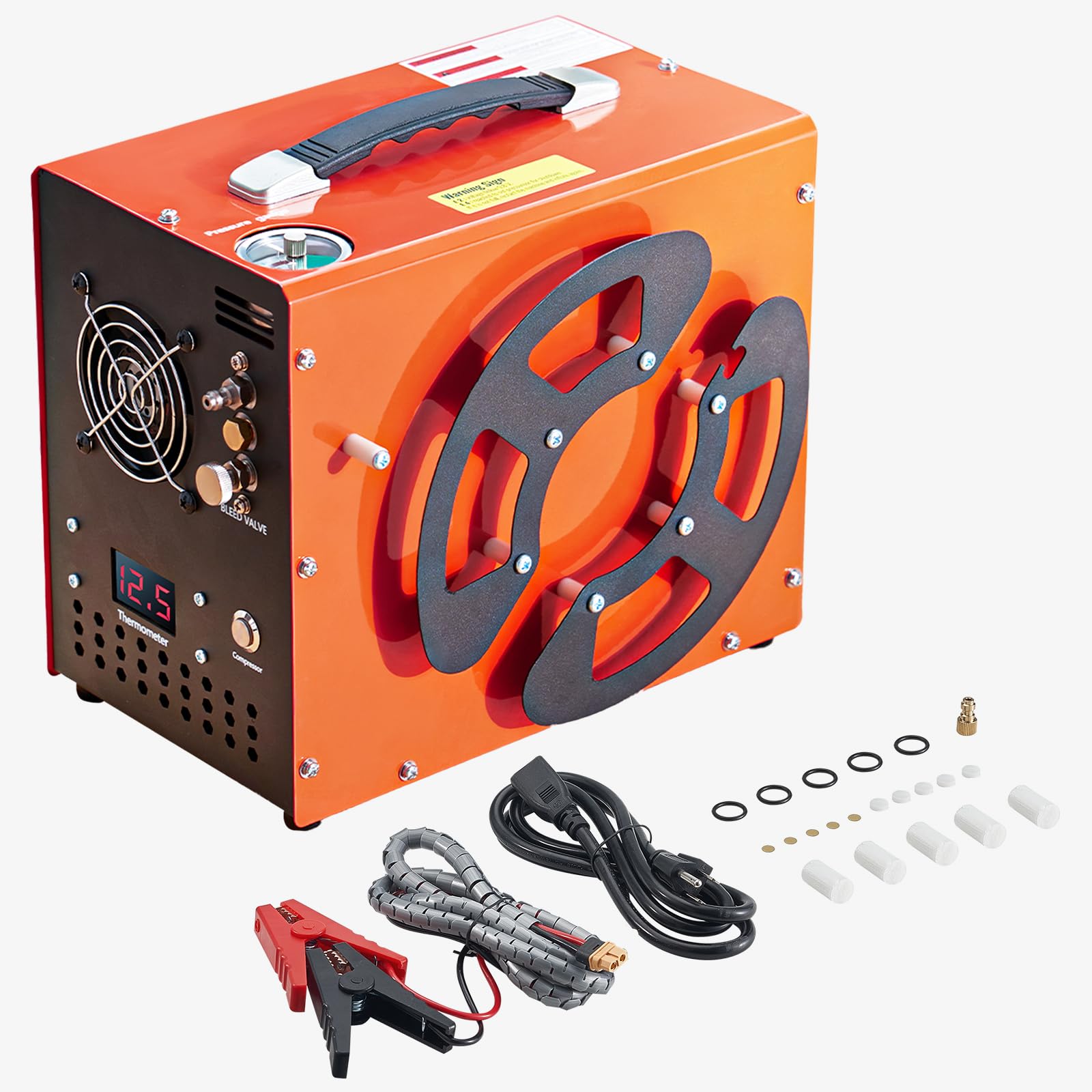 VEVOR Compresseur d'air PCP, 300 W 30 MPa, avec convertisseur intégré et système de refroidissement par ventilateur, arrêt automatique, pompe de réservoir de paintball sans huile pour pistolet à air