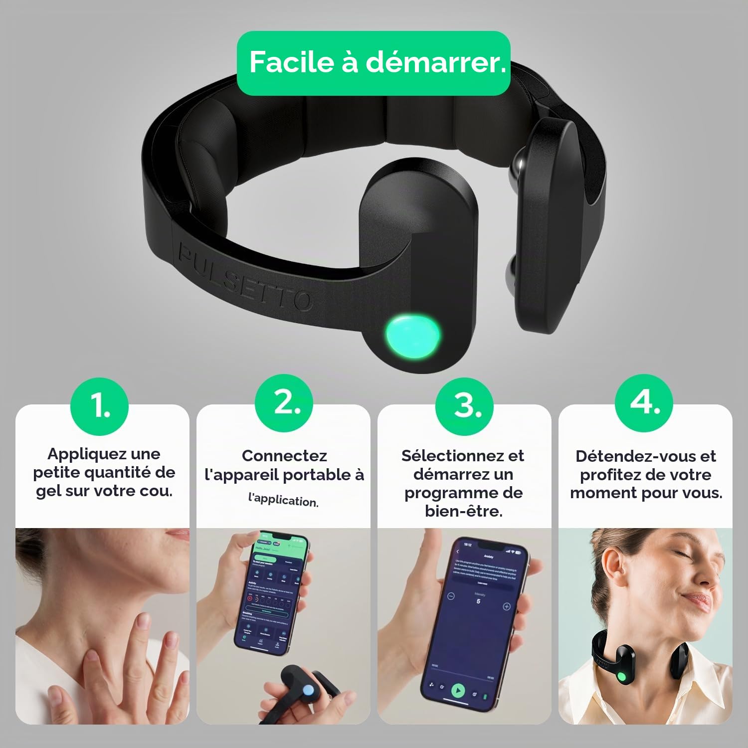 Pulsetto FIT (V2) – Appareil de Bien-être Portable pour la Relaxation, Le Sommeil et Le Bien-être Quotidien