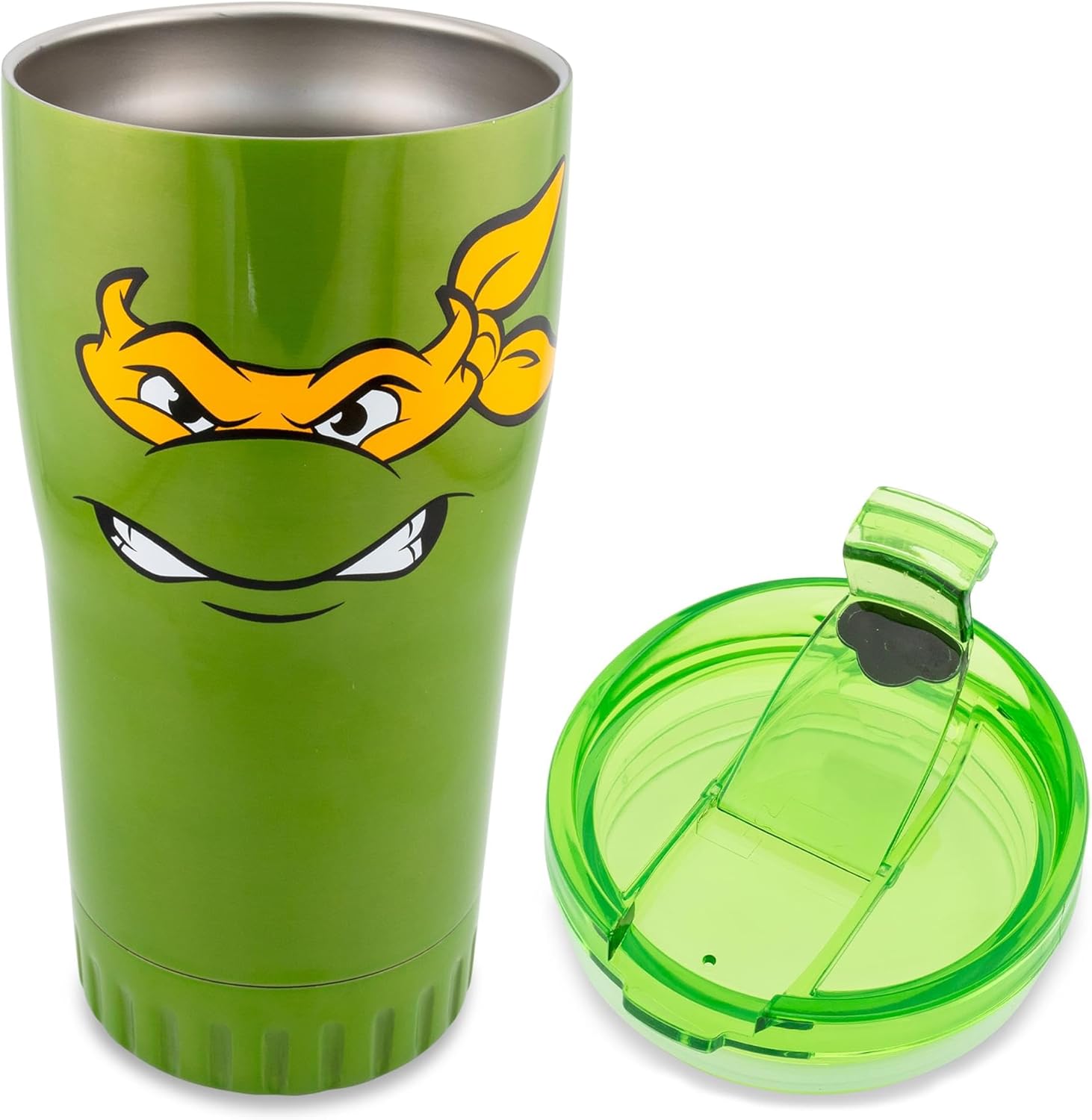 Silver Buffalo Teenage Mutant Ninja Turtles Michelangelo Stainless Steel Tumbler With Spill-Resistant Closing | Holds 20 Ounces - Image 3