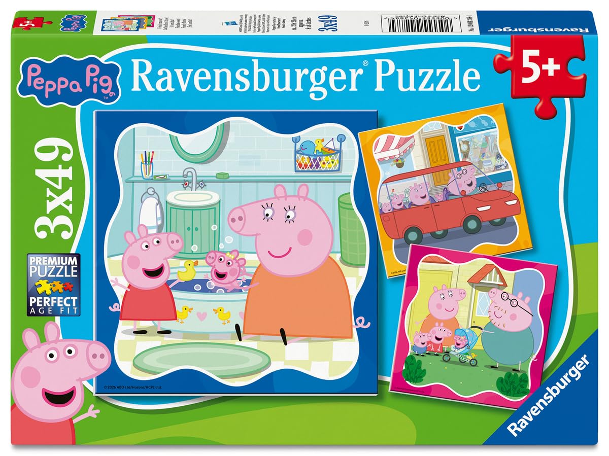 Coffret de 3 Puzzles Peppa Pig - 49 pièces pour Enfants dès 5 Ans
