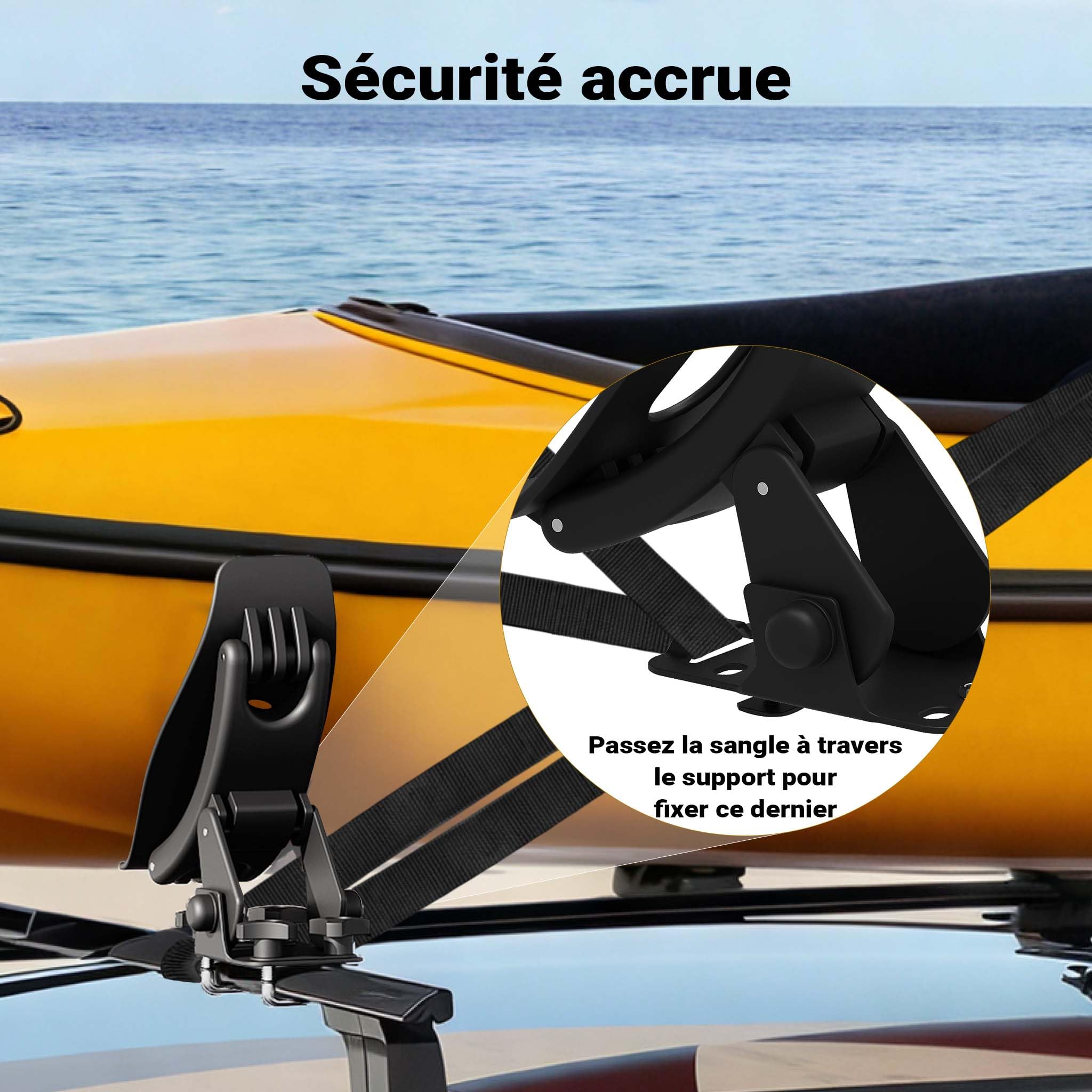WilTec Galeries de Toit pour Canoës et Kayaks Porte-Bateau Support Bagages