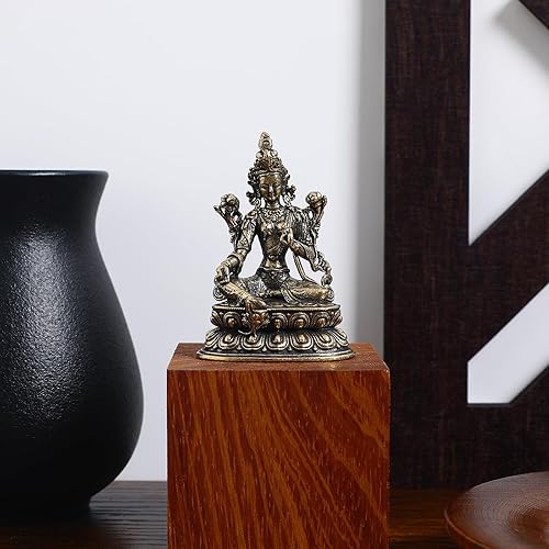 Miniatura 8 de Veemoon Figurilla Tara Estatuilla Ganesha Templo Hinduismo Inauguración de la casa Diosa Maitreya Mesa de Escritorio Decoración Amuleto sentado para