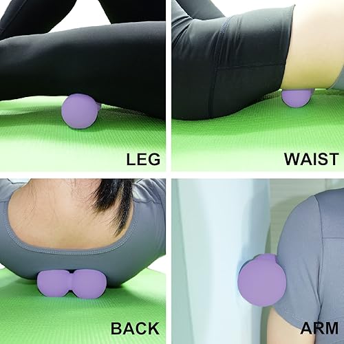 Miniatura 5 de Pelota de masaje de maní duro, bola de masaje de lacrosse doble. Rodillo de movilidad masajeador de tejido profundo para terapia física, liberación