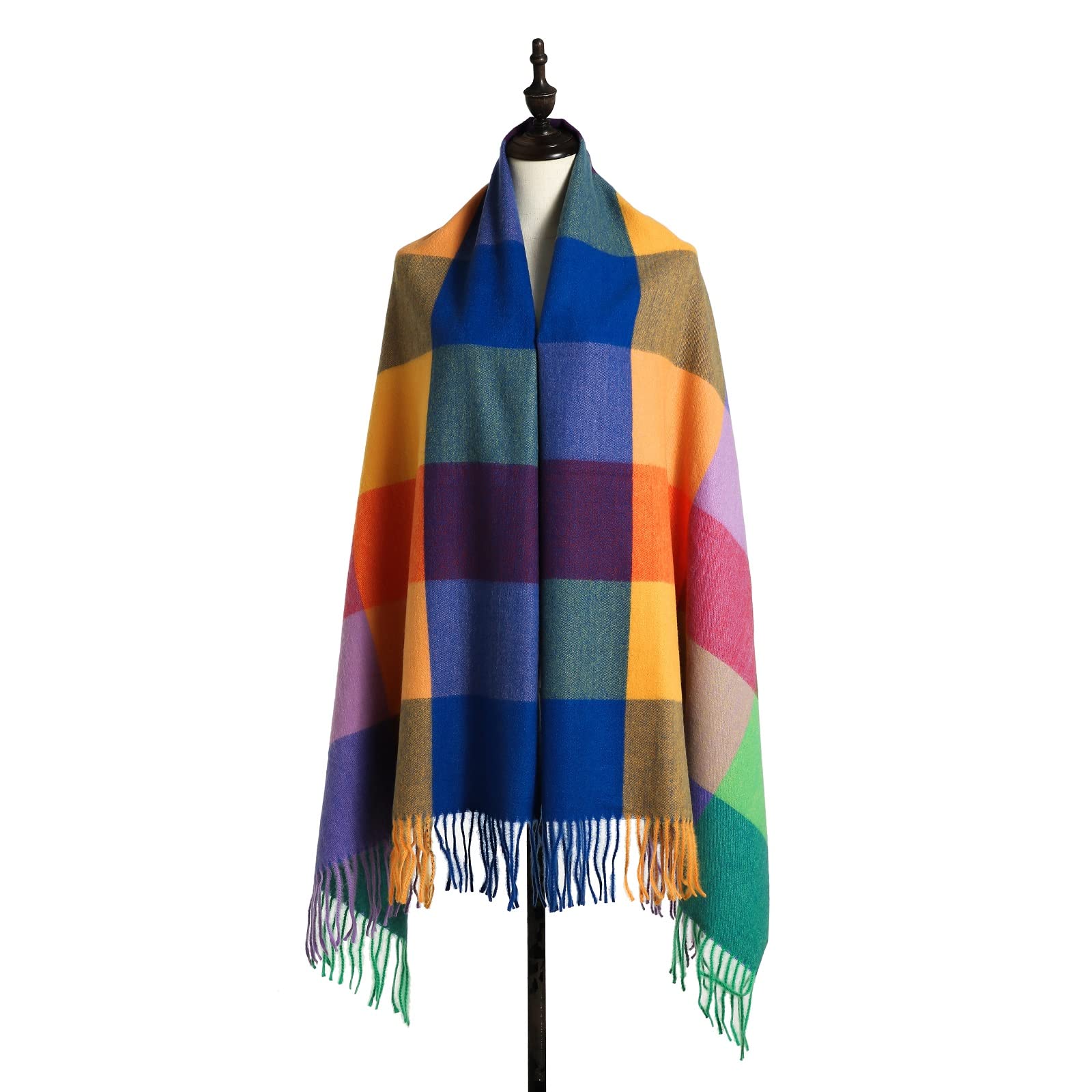 PCIQUTE Tartan Plaid Scarves for Women Winter,Long Scarves for Women with Fringe,Super Soft Scarf for Women Winter