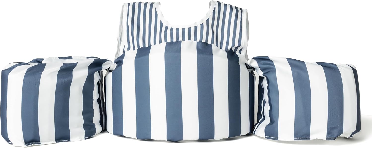 Colorblock Swim Vest, Toddler Life Jacket, Cute, Simple, Life Vest for Boys and Girls (Blue)