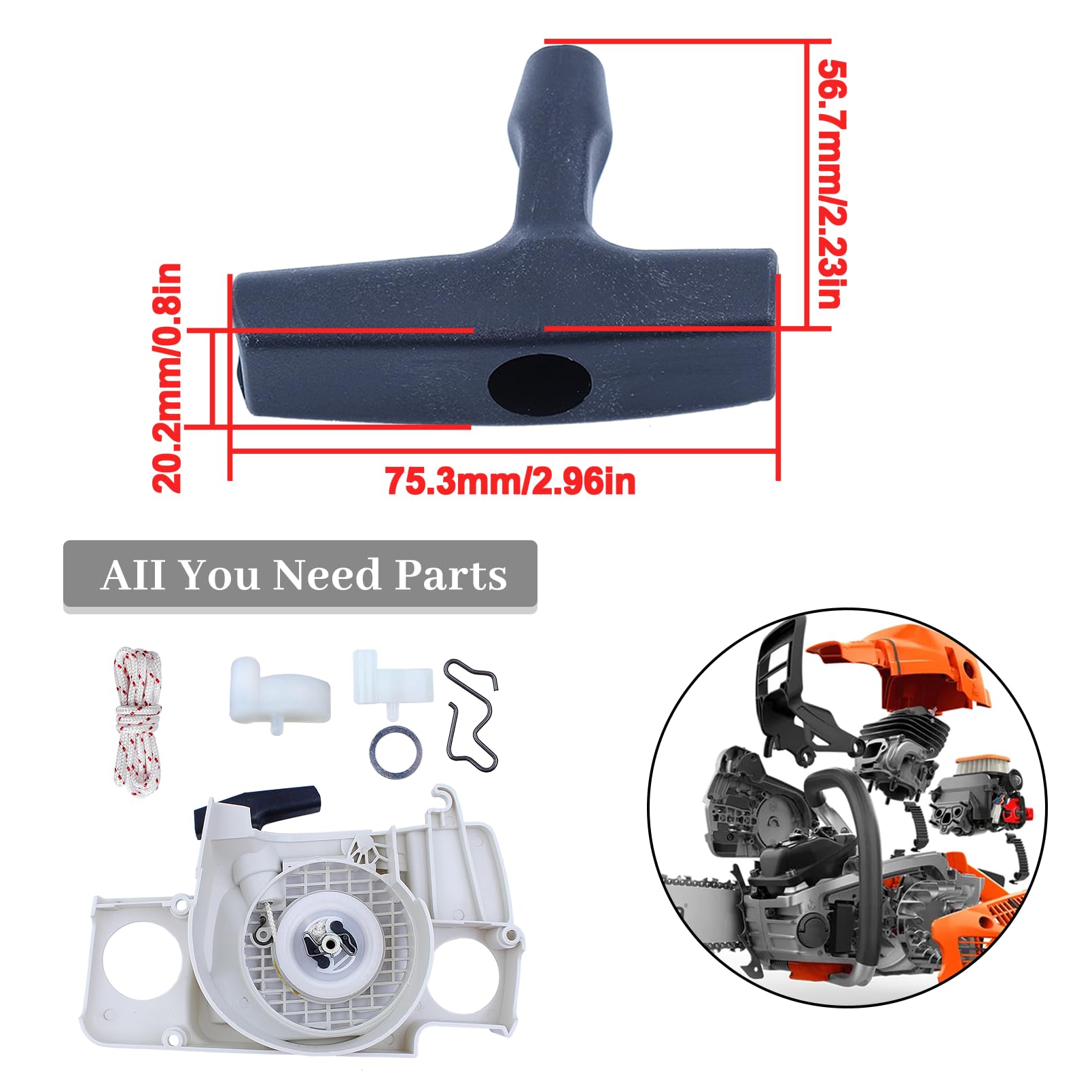 【新品】 STIHL MS170C-E用エルゴスターターカバー Amazon.co.jp: スターターリコイルHanldeグリップロープスタートポール