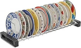 Stainless Steel Small Plate Rack for Kitchen | 14 Slots Dish & Plate Stand | Space Saving Countertop Organizer | Rust-Resi... Price In India